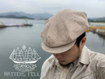 Load image into Gallery viewer, One piece 8-Dart Flat Cap, in brown linen-cotton (Custom Order)
