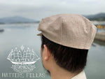 Load image into Gallery viewer, One piece 8-Dart Flat Cap, in brown linen-cotton (Custom Order)
