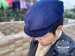 Load image into Gallery viewer, One piece 8-Dart Flat Cap, in Midnight Blue Corduroy (Custom Order)
