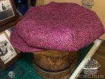 Load image into Gallery viewer, One piece 8-Dart Flat Cap, in Shaded-Pink Herringbone British tweed (Custom Order)
